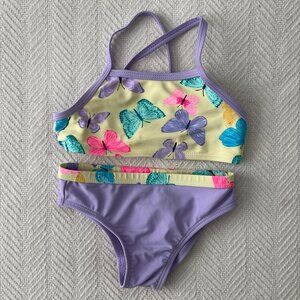Wonder Nation Toddler Girl’s Butterfly Bikini Lavender Sky Size 2T